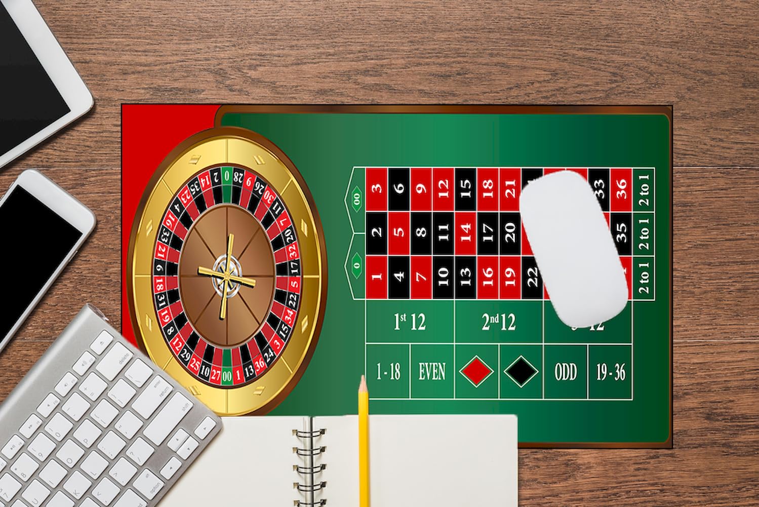 Mikrofiber Dekoratif Mouse Pad, 7mm Kalınlık, Kaygansız Taban, Leke Tutmaz, Su Geçirmez, Ofis Aksesuarı (kırmızı Yeşil, 40x80cm)