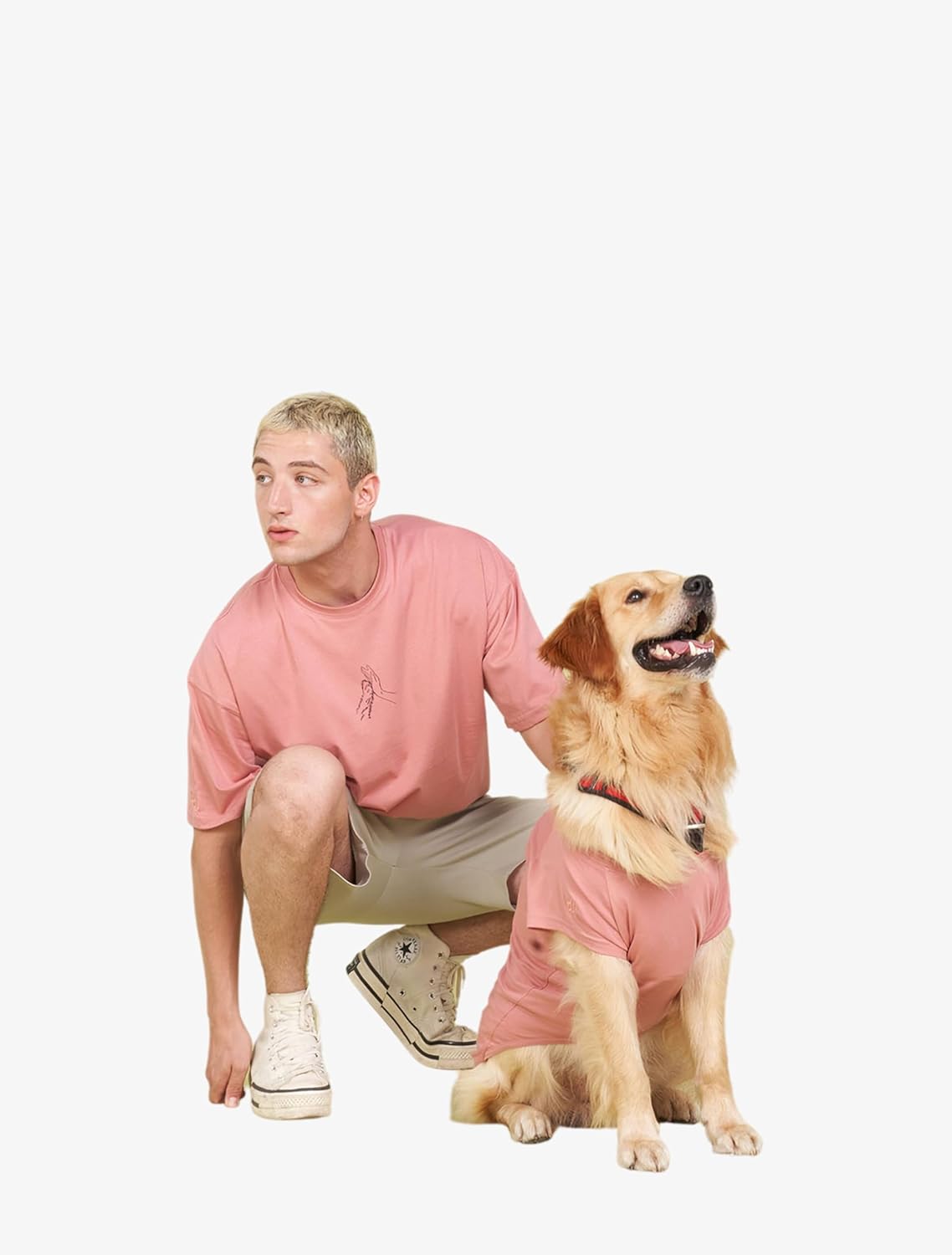 SALYA STORE Sahip ve Köpek Kombini Hands T-shirt -%100 Pamuk, Rahat ve Şık Tasarım, Unisex, Tüm Irklar İçin Uygun, Yıkanabilir - (Owner Size: M)