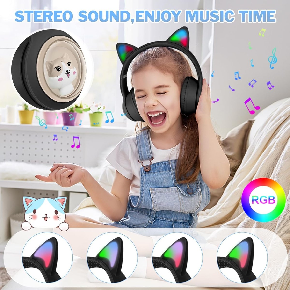 HEARTZ RENKLİ BÜYÜK A KALİTE KULAK ÜSTÜ TAÇ RENKLİ IŞIKLI KEDİ KULAKLI KEDİ KABARTMALI 5.3 VERSİON PED BALŞLIKLI BOYU AYARLANABİLEN ÇOK RAHAT BLUETOOTH KULAKLIK AKZ 02 (TURQUAZ)
