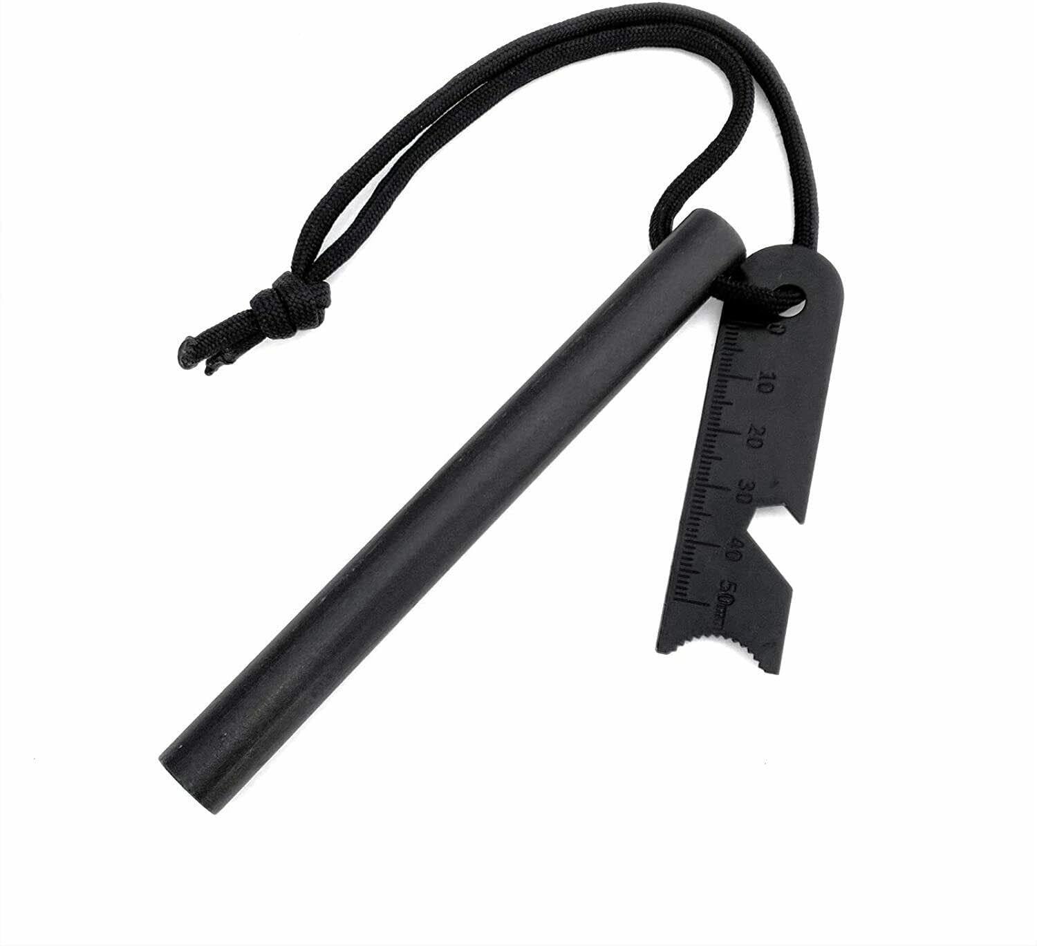 Valkyrie 10cm Boy 1cm En Full Magnezyum Ateş Başlatıcı Bar -%100 Katkısız Alüminyum İçermez Fire Starter Siyah