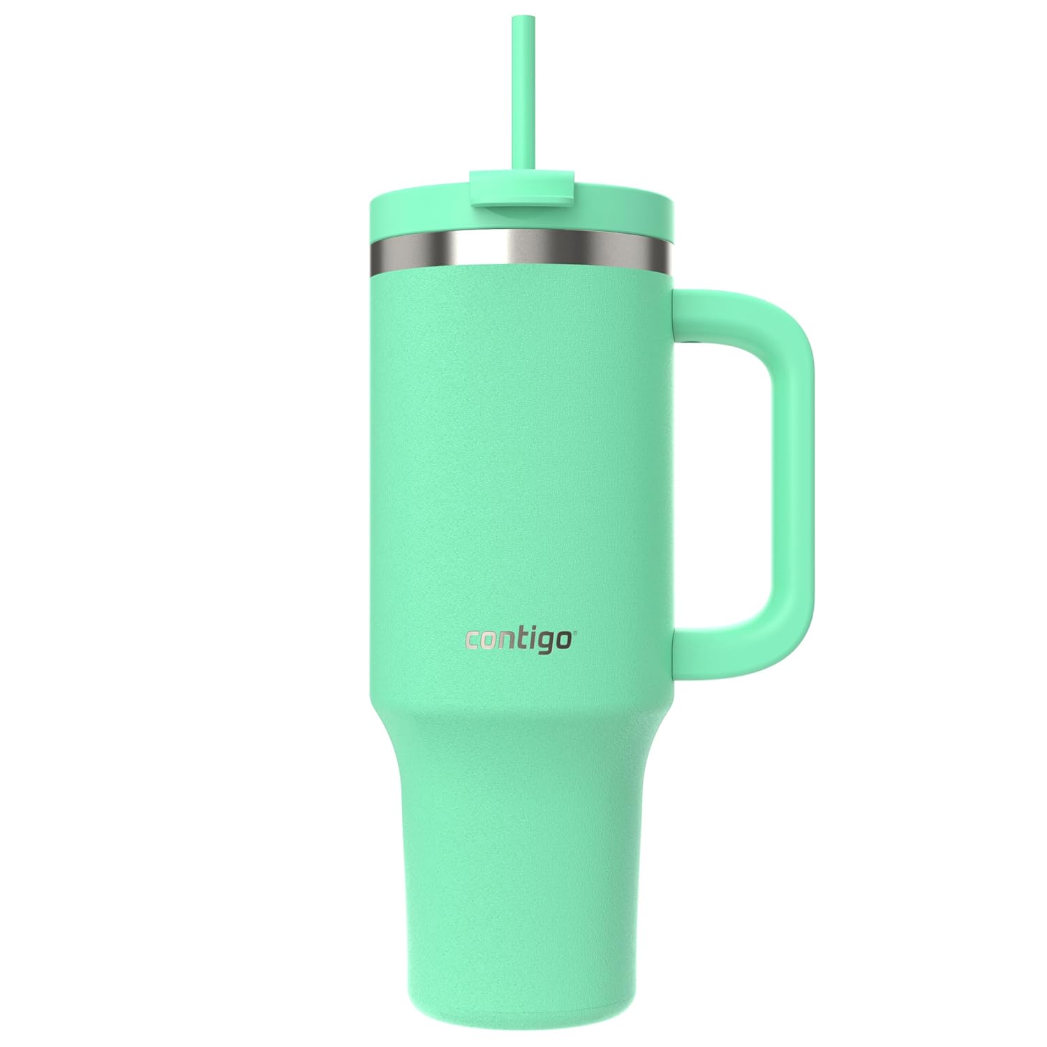 Contigo Üniseks Yetişkin Streeterville Tumbler Pipetli Yalıtımlı Su Şişesi, 1.2L, Açık Yeşil