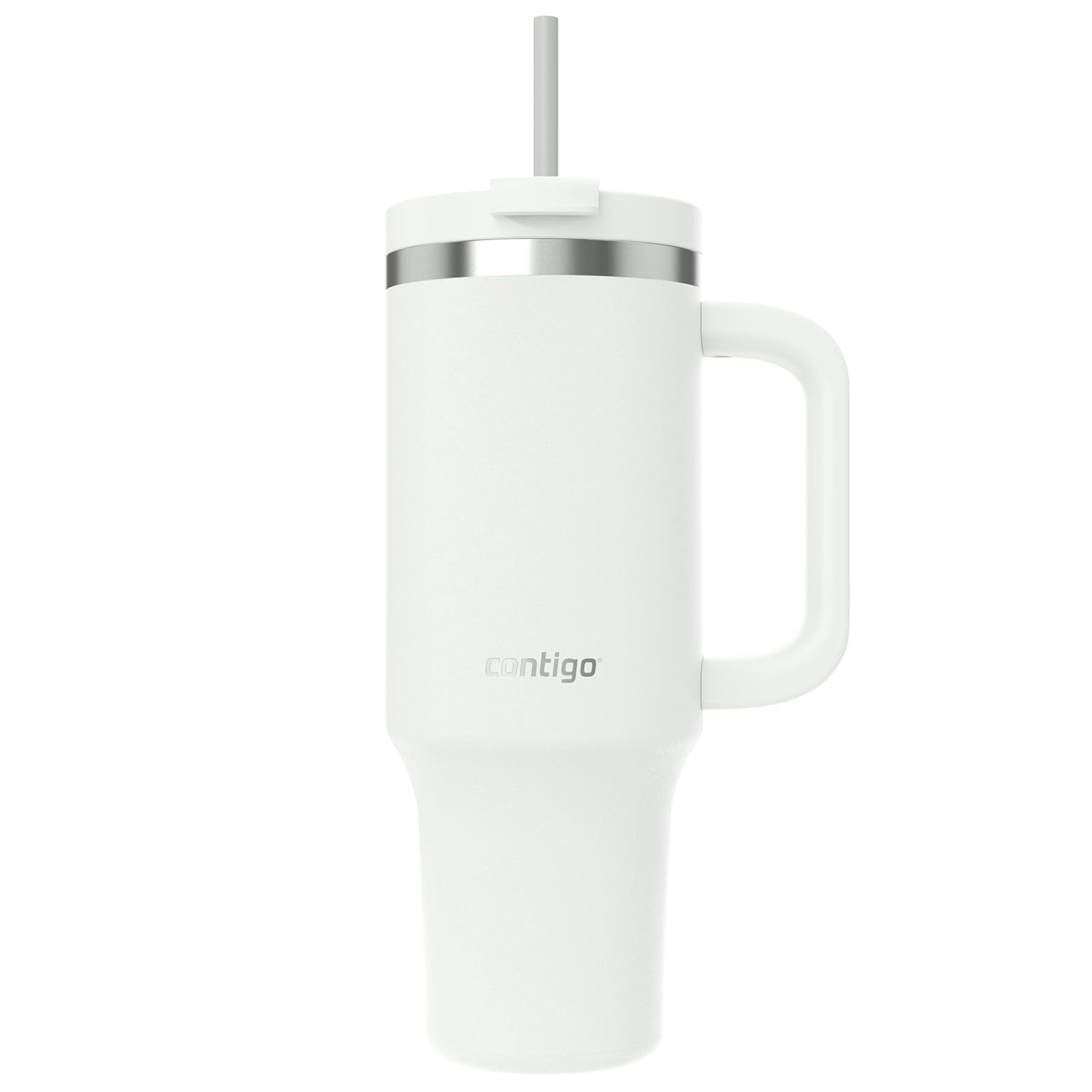Contigo Üniseks Yetişkin Streeterville Tumbler Pipetli Yalıtımlı Su Şişesi, 1.2L, Beyaz