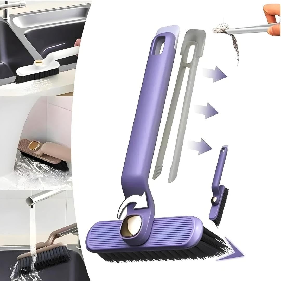 Kyrotech Lüks Sert Kıllı Köşe, Aralık, Derz, Banyo, Klozet, Küvet, Mutfak, Lavabo, Ayakkabı, Araç Fırçası, Halı Temizleme Fırçası, Cımbızlı Fırça, 360 Derece Dönebilen, Dekoratif Temzilik Fırçası MOR