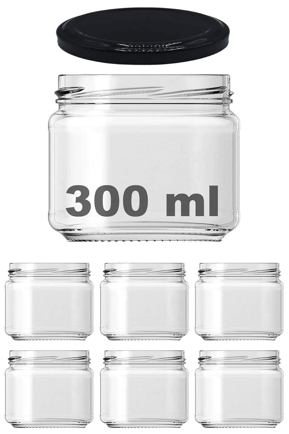 Afracam 10-1000 ml Farklı Boyutlarda Kavanoz (10-1000 Arası) cc Konserve Metal Kapaklı Cam Kavanoz 6