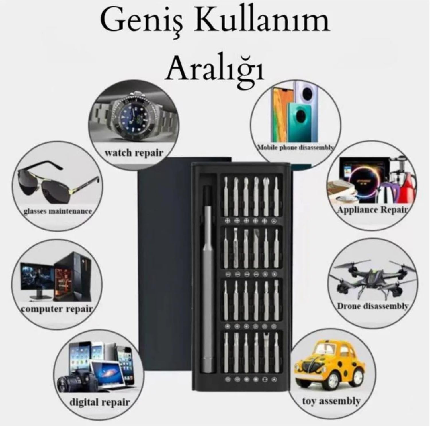 Busstier 25 Parça Saatçi ve Gözlük, Bilgisayar Tamir Tornavida Seti, Mıknatıslı Uçlar ve Özel Kutulu, Hassas Elektronik Tamir Kiti