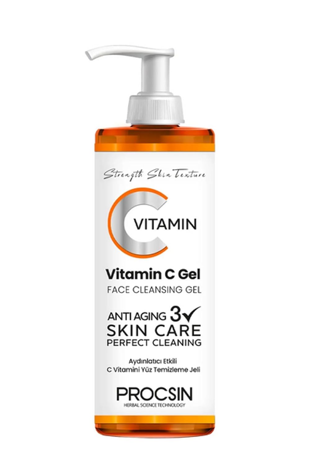 PROCSIN C Vitamini Yüz Temizleme Jeli, Aydınlatıcı & Arındırıcı, Cilt Canlandırıcı & Nemlendirici, Günlük Derinlemesine Temizlik, 150 ML