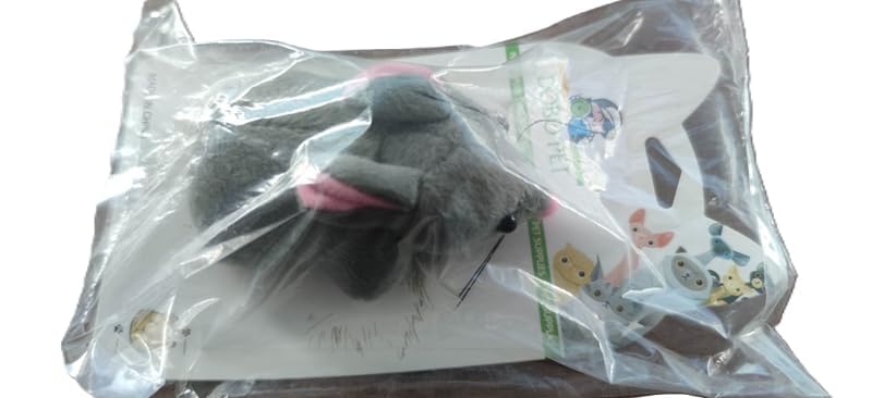 Kurmalı Titreşimli Fare Kedi Oyuncağı, Peluş (GRİ)