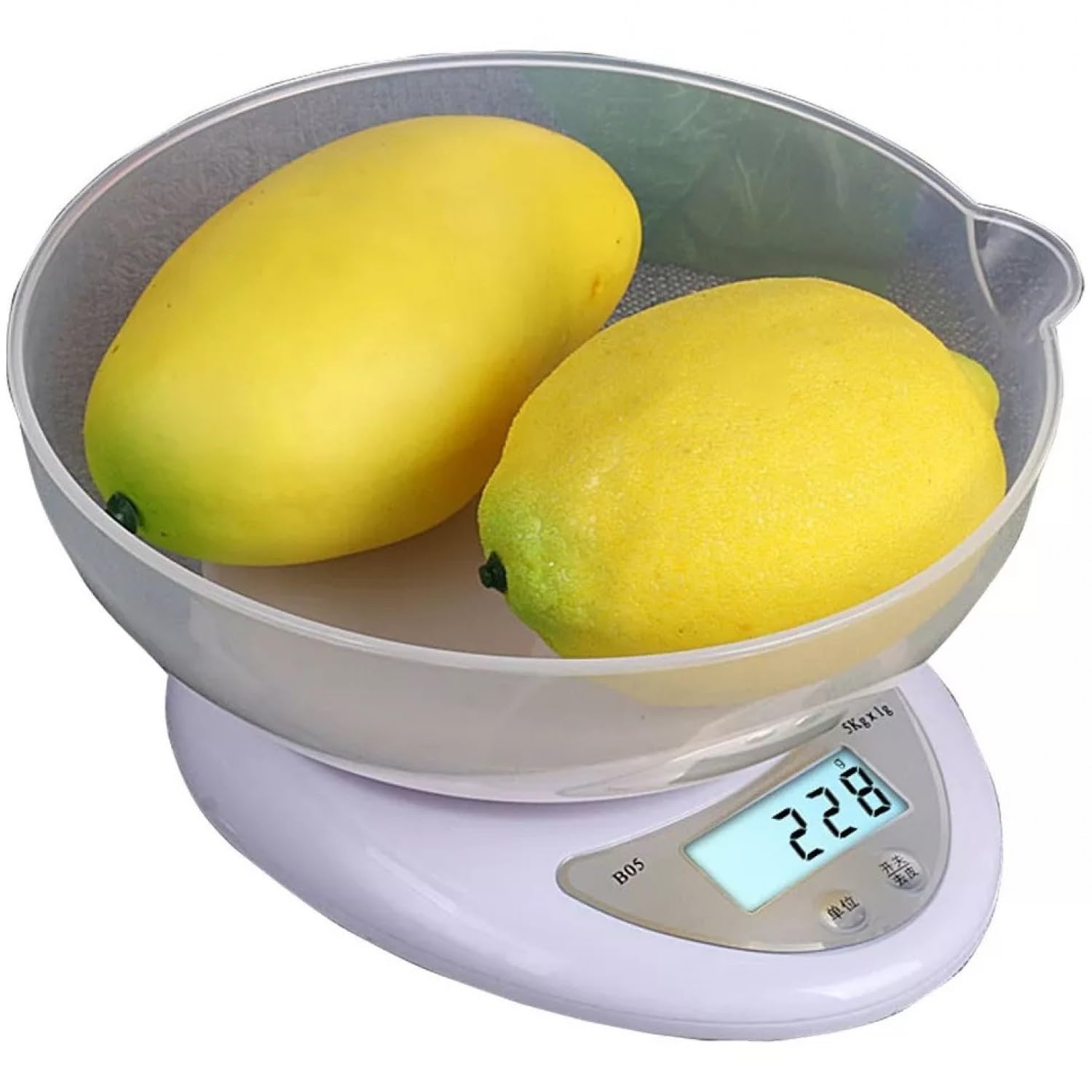 Hobimtek B-05 Dijital Mutfak Terazisi (5KG / 1GR) Hassas Tartı Kilo Ölçer Beyaz / 5 kg Kap Hediyeli