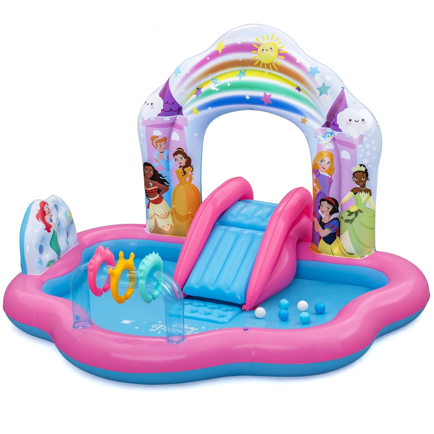 Bestway Disney Princess Enchanted Palace Oyun Merkezi, 7 ft 3 İnç x 6 ft 4 İnç x 55 İnç veya 2,21 m x 1.93 m x 1.40 m