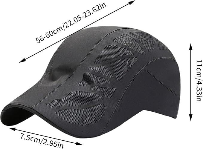 Valkyrie Unisex Yazlık Kasket Şapka Hava Alan Ayarlanabilir Terletmez Kadın Erkek Siyah
