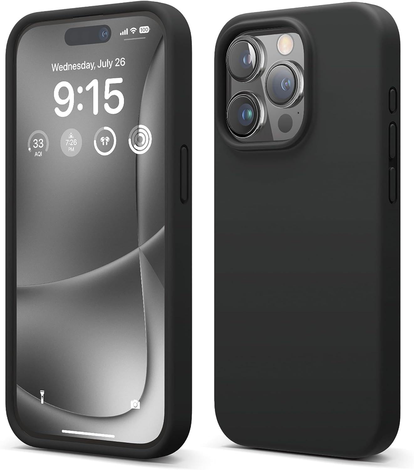 HARVORTEZ iPhone 13 Pro Max Uyumlu 1. Kalite Likit SERT Silikon Kapak, İç Yüzeyi Kadife Lansman Kılıf, Darbeye Dayanıklı, Kolay Temizlenen Gerçek Tuş Hisli, Şok Emici Çevre Dostu Case (Siyah)