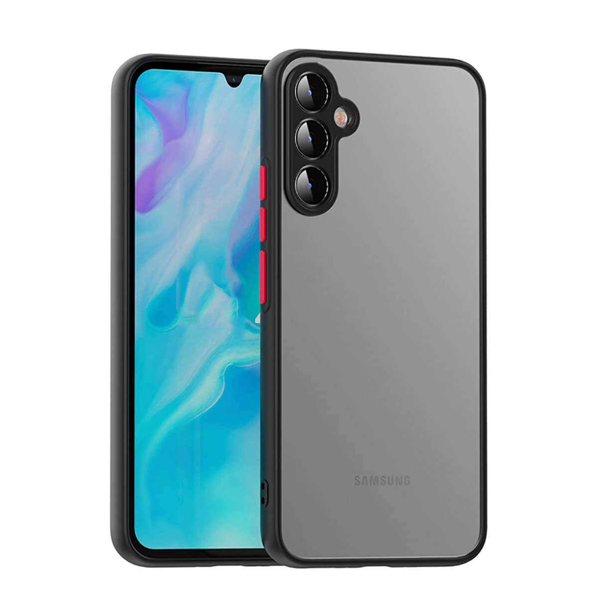 Ehr. Samsung Galaxy A54 Uyumlu Kamera Korumalı Arkası Mat Lüx Silikon Kılıf (Siyah, Samsung Galaxy A54)