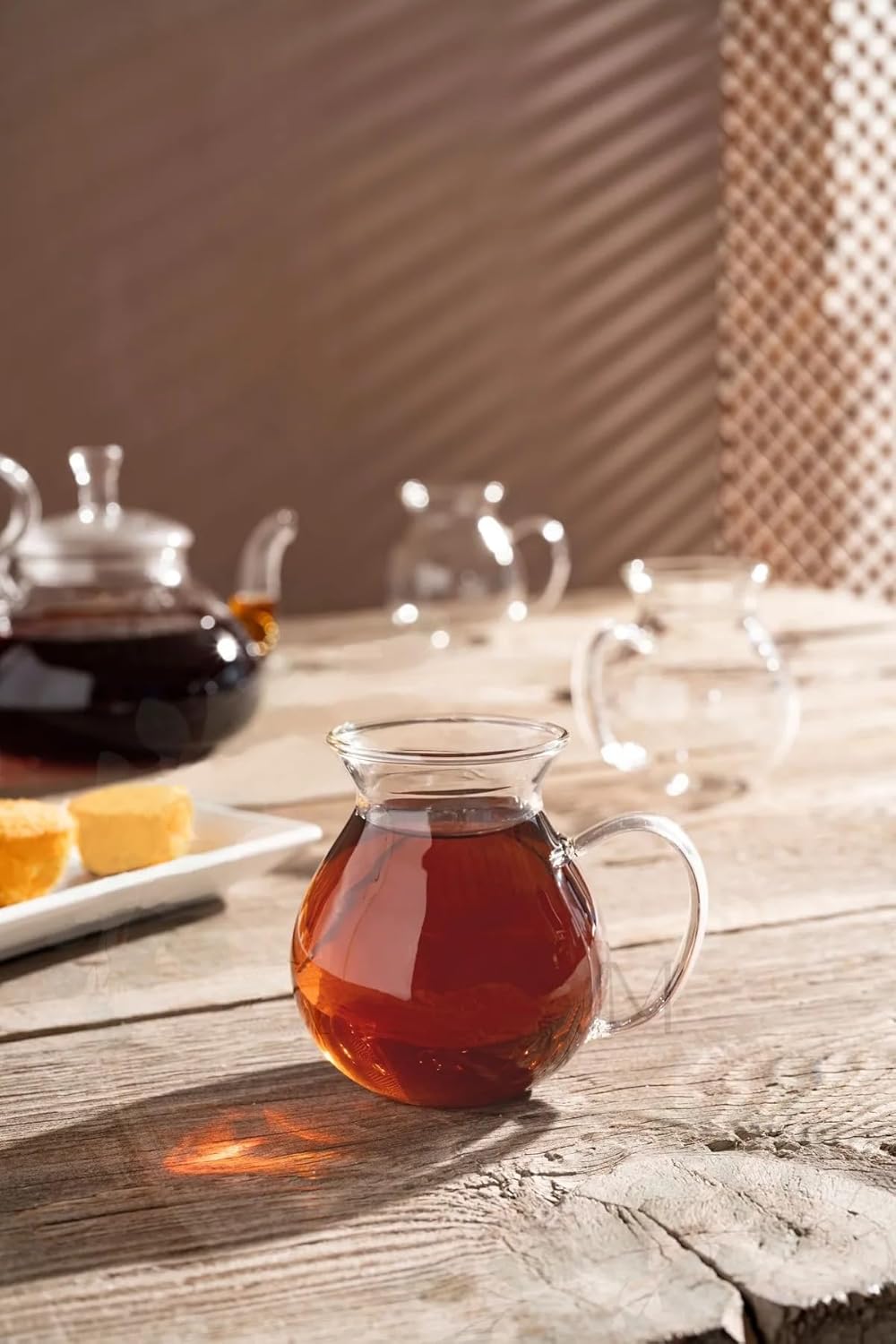 ARVALE 6'lı Keyfi Ala Kulplu Borosilikat Çay Bardağı | Çeyiz Seti