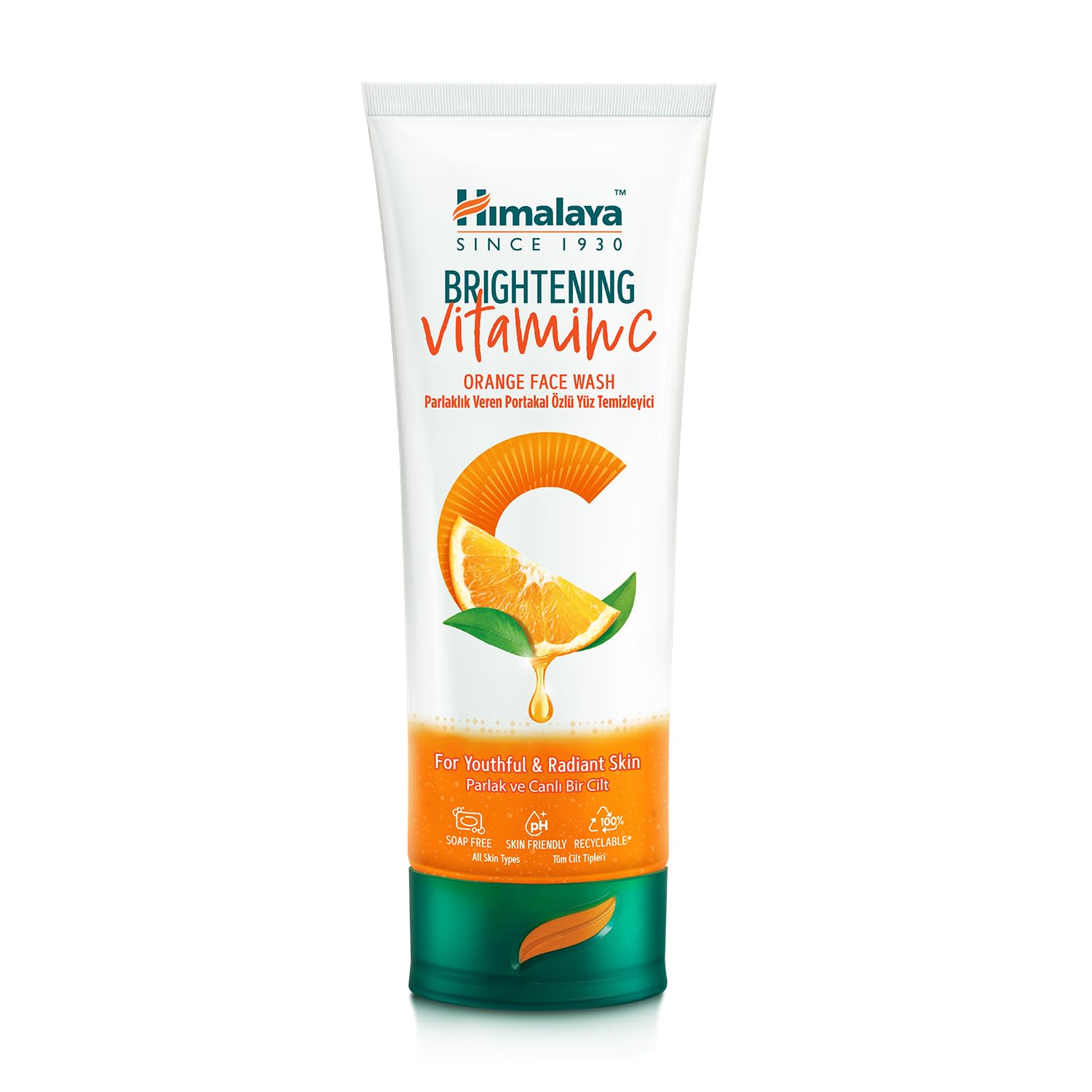 Himalaya Since 1930 Vitamin C Parlaklık Veren Portakal Özlü Yüz Temizleyici 100ml, Tüm Ciltler, Paraben/SLS/SLES İçermez