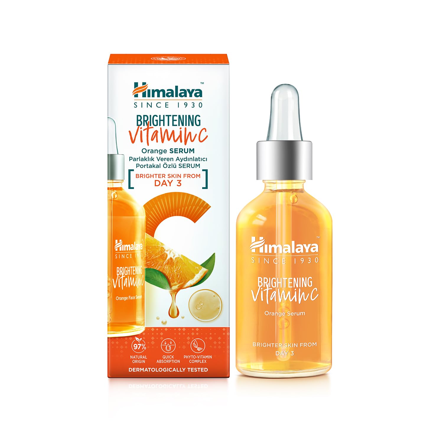 Himalaya Since 1930 Vitamin C Parlaklık Veren Portakal Özlü Cilt Serumu 30 ml, C Vitamini, Hyaluronik Asit, Niasinamid