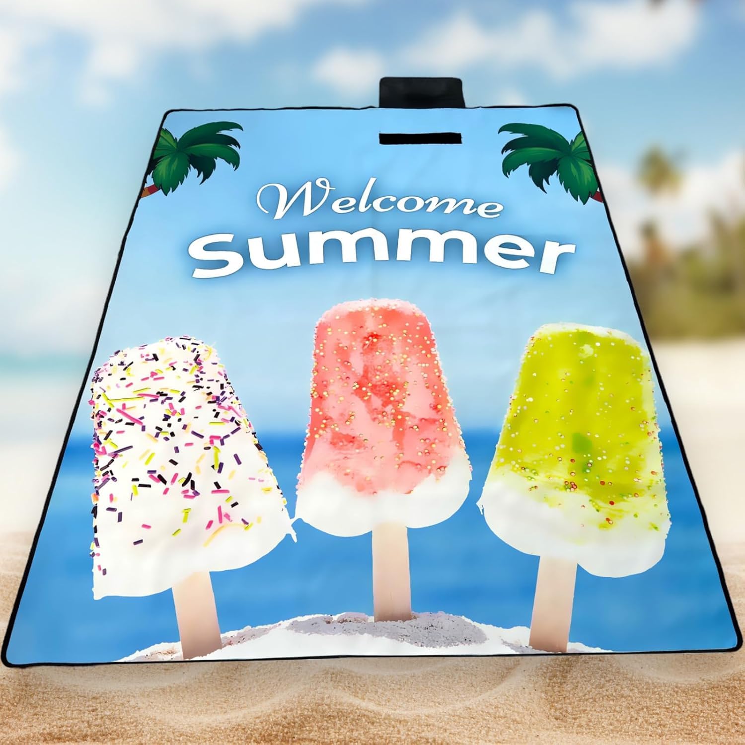 Ankanorm Plaj Örtüsü, Piknik Örtüsü, Plaj Matı, Piknik Matı, Kamp Matı, Kamp Örtüsü, Kamp Battaniyesi, Piknik Battaniyesi, Su Geçirmez, Kum Tutmaz, 3 Ayrı Desen Seçeneği (Çubuklu Dondurma)