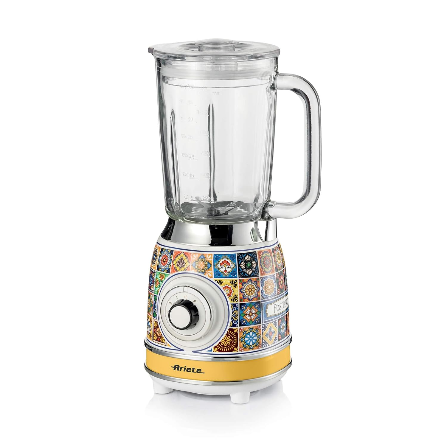Ariete Positano Cam Blender 0583/0P - 1000 Watt, 1,5 Litre Kapasiteli Cam Sürahi, Buz Kırma Fonksiyonu, 4 Paslanmaz Çelik Bıçak, Ani Parçalama Fonksiyonu