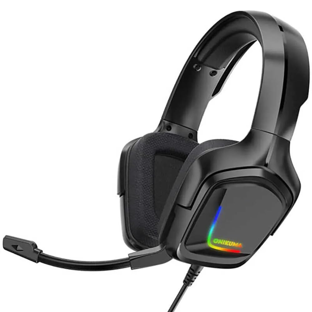 Aksesuarcı Profesyonel Oyuncu Kulaklığı RGB Gaming Headphone 3.5mm, Gamer Işıklı Kulaklık, Onikuma K20