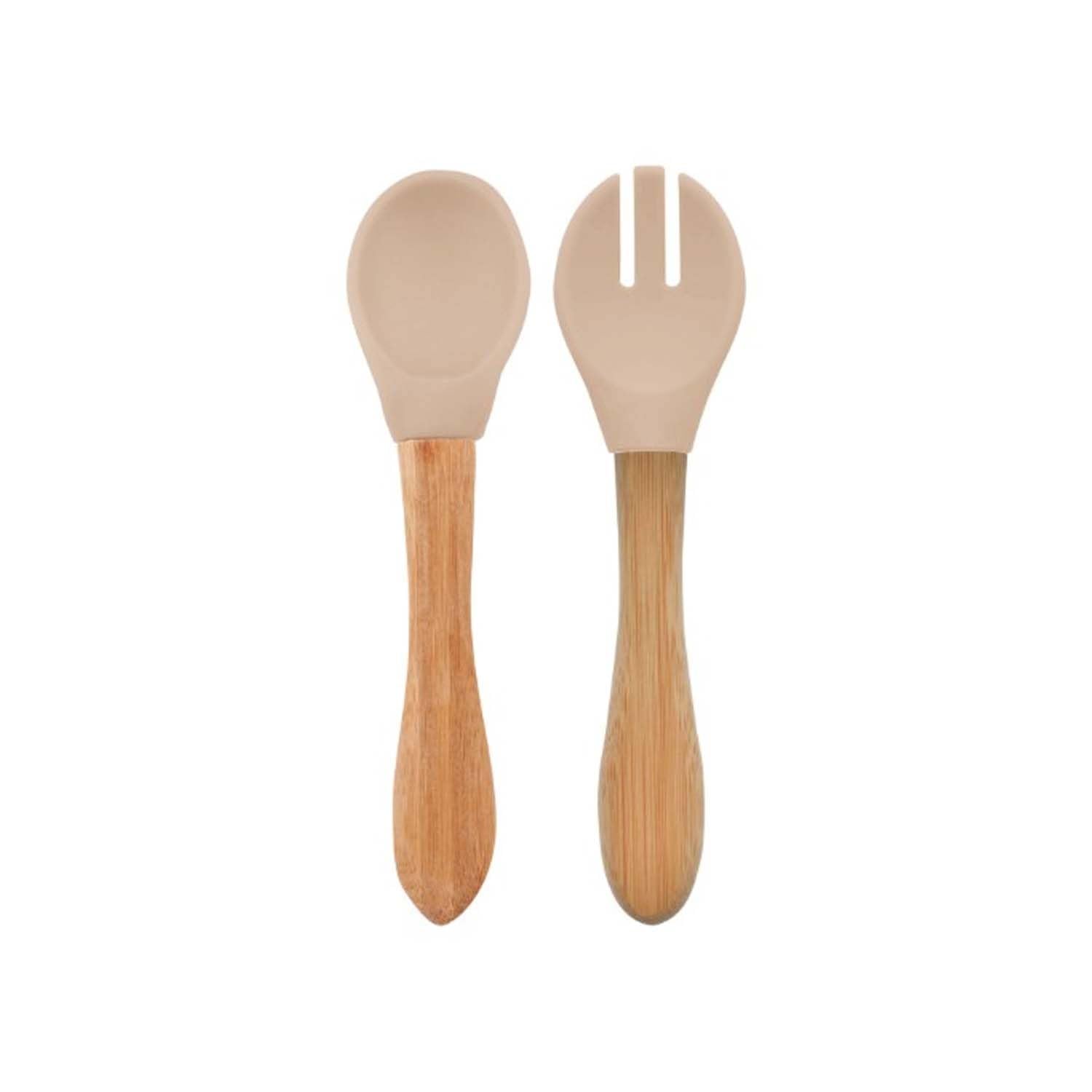 OiOi BASICS Mama Kaşığı + Çatal - Bubble Beige