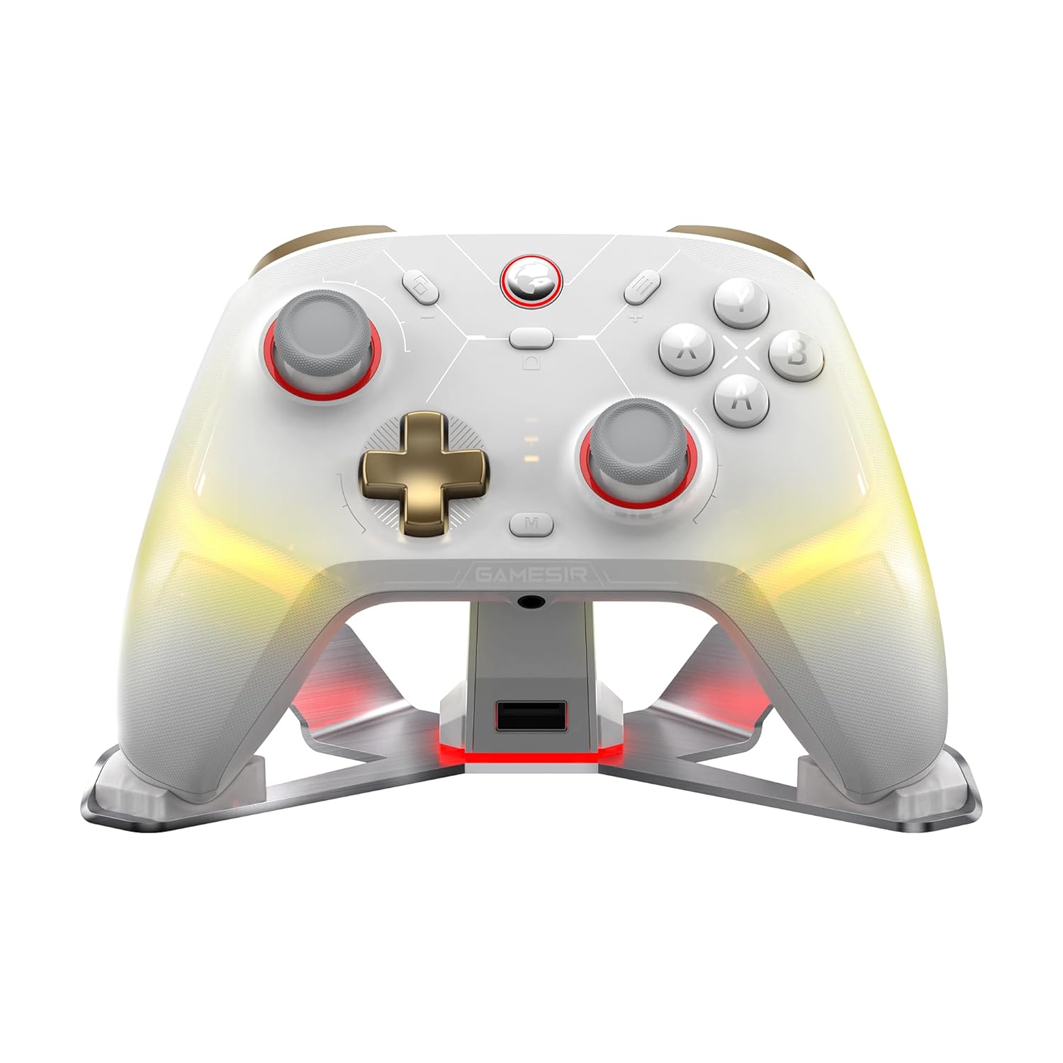 GameSir Cyclone 2 Wireless Controller - 1000Hz Polling Rate, TMR Joysticks, Hall/Micro 2-in-1 Triggers for PC/Switch/Switch 2/Android/iOS, PC Gaming Controller with Charging Dock(White)