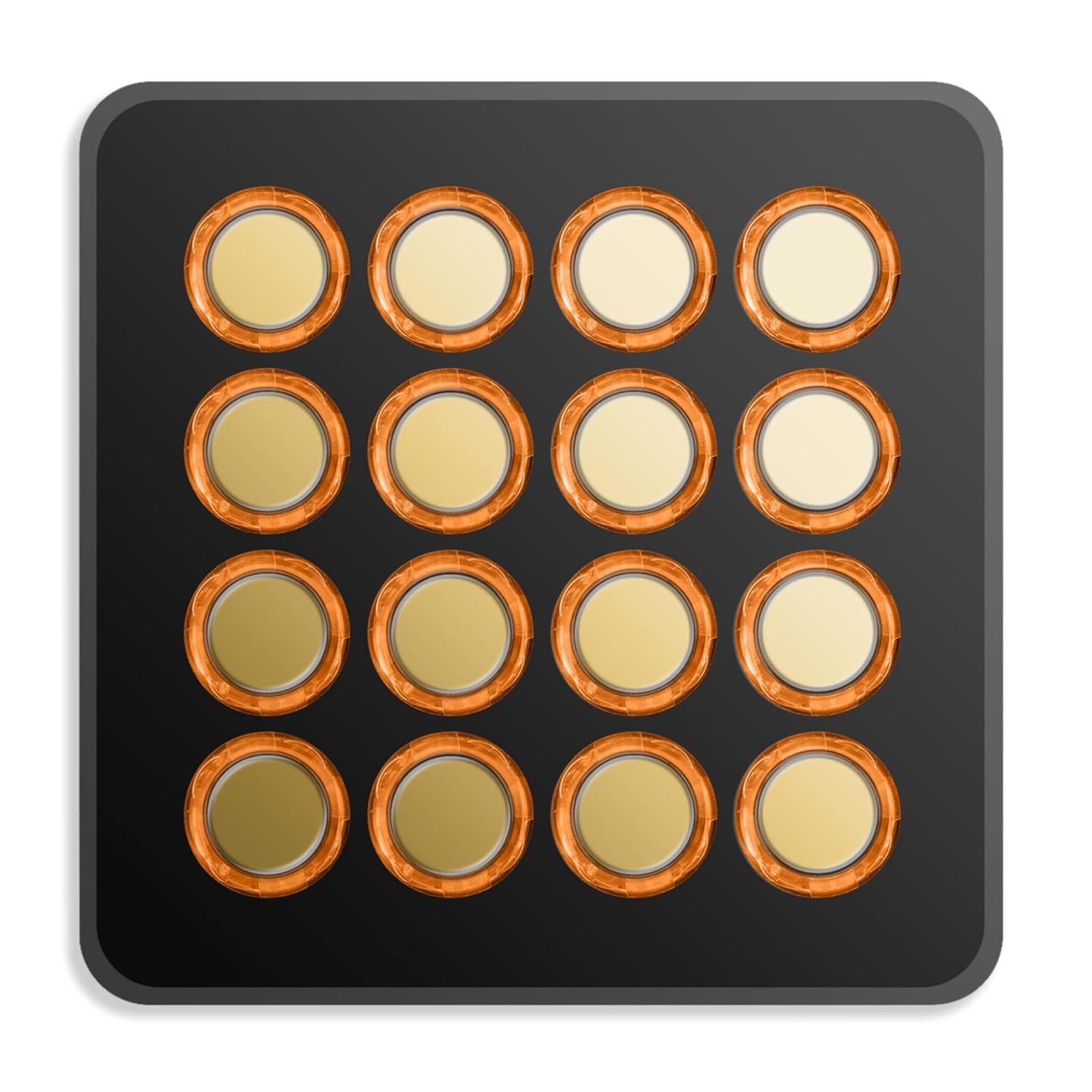DJ TechTools MIDI Fighter Spectra (Black Gold Limited Edition) | 16 Arcade Knobs Parmakla Davul Çalma Performansı için en iyi MIDI Controller/Kontrolör