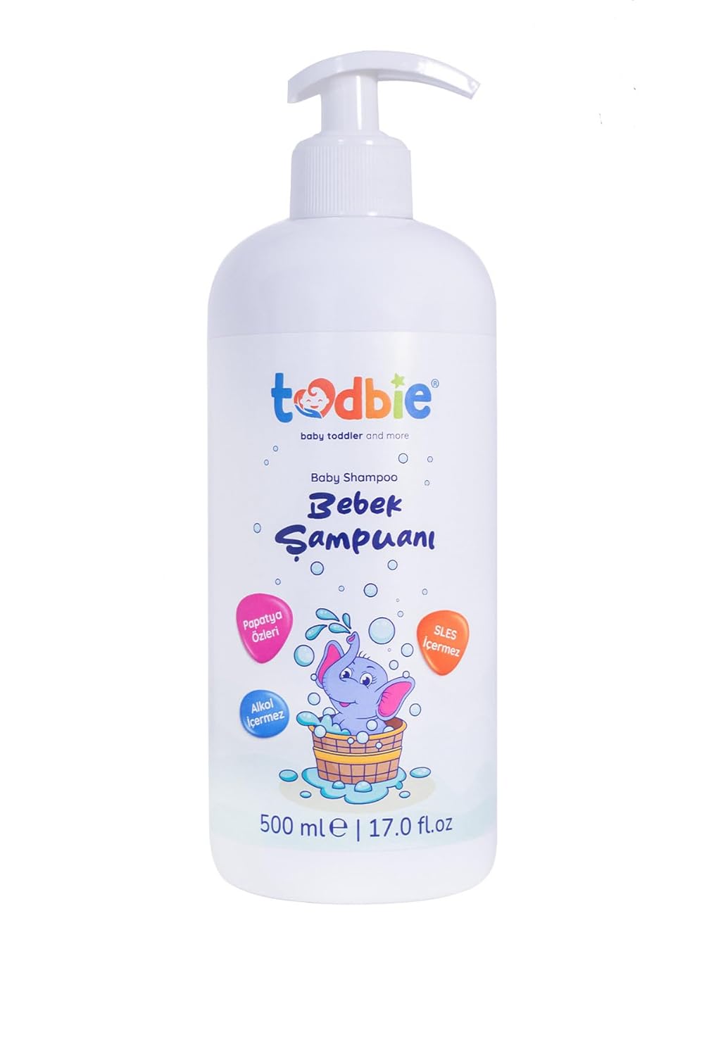 TODBİE Bebek Şampuanı - 500 ml Göz Yakmayan, Papatya Özlü, 2'si 1 Arada Bebek Şampuanı - Sles Içermez
