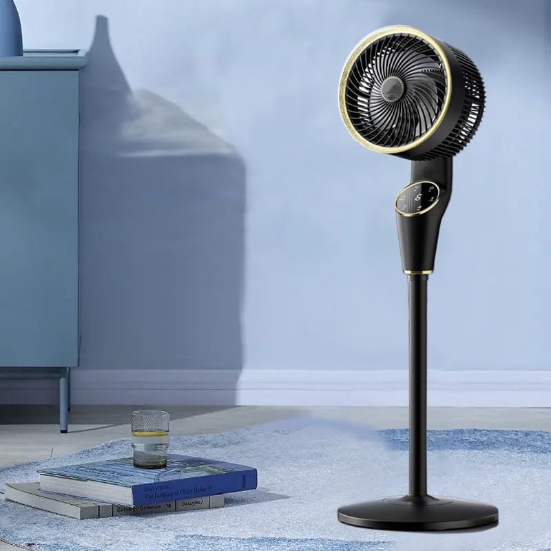 Coverzone 90cm Ultra Sessiz Ayaklı Vantilatör Uzaktan Kumandalı 360 Denerece Dönüş, Dijital Ekranlı Ayarlanabilir 3 Farklı Boy Masaüstü Veya Zeminde Kullanım CVR-MX45 (Siyah)