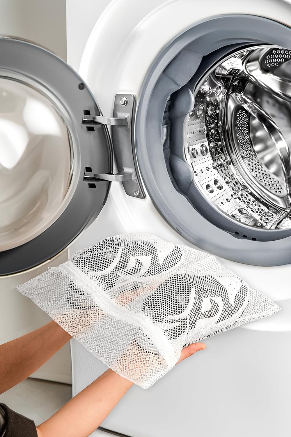 İNKOHA 2 Adet Beyaz Fermuarlı Ayakkabı Yıkama Filesi Eko