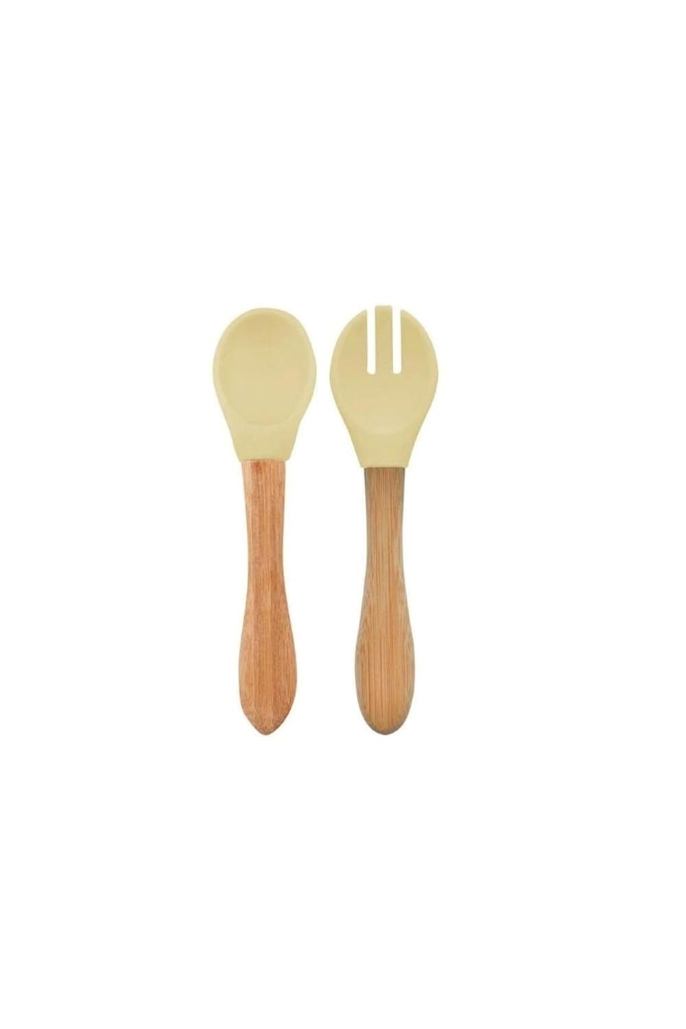 OiOi BASICS Mama Kaşığı + Çatal - Mellow Yellow