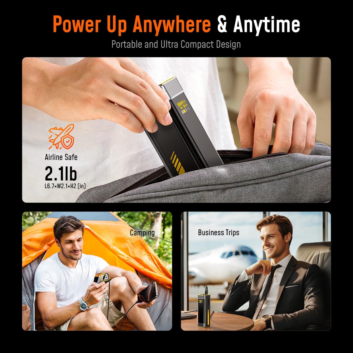 Aohi Starship 27.600 mAh 240W PD3.1 Powerbank, Akıllı Dijital Göstergeli 2si1 Arada Taşınabilir Hızlı Şarj Cihazı, Şarj İstasyonu Siyah