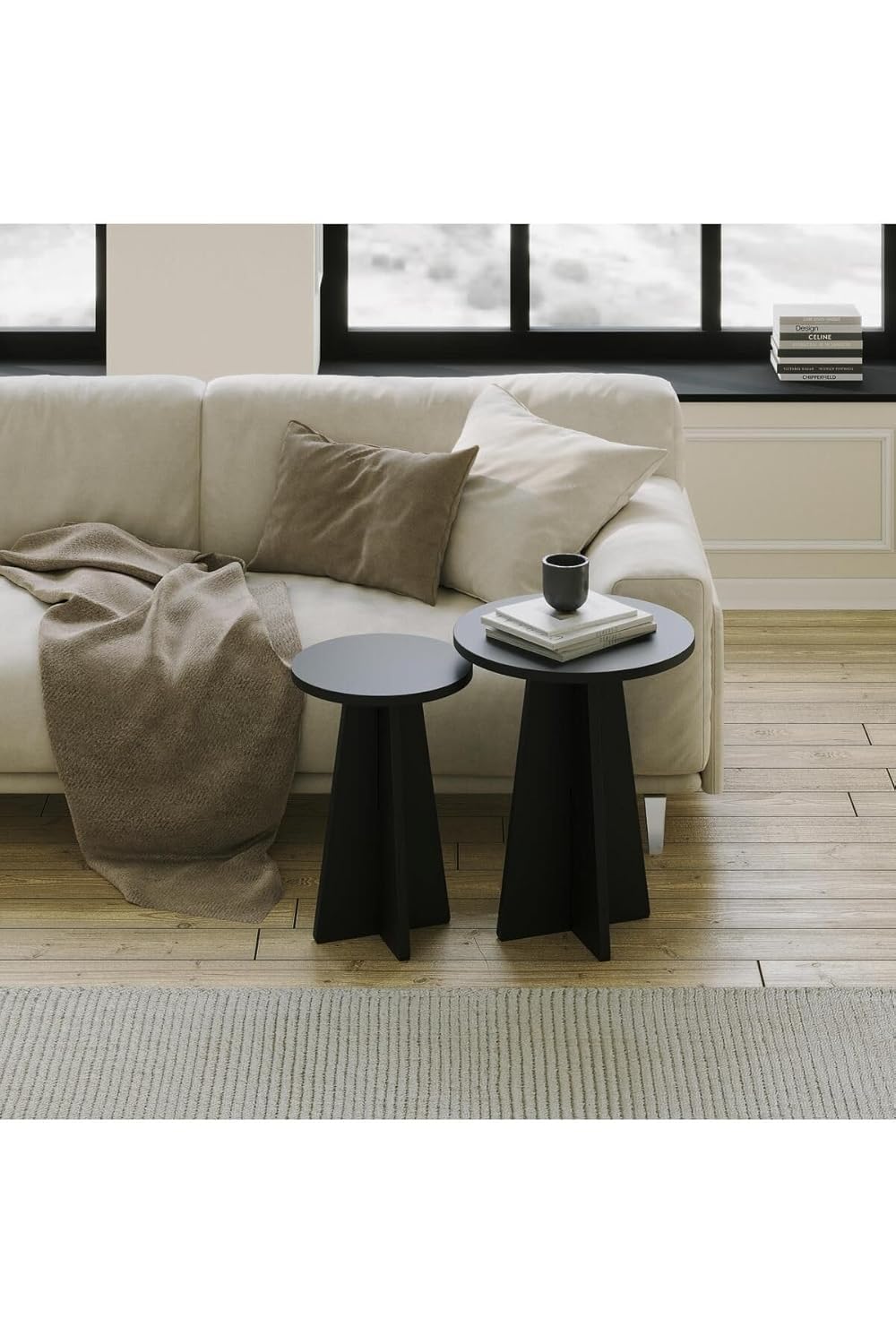 Neostill Mushroom 2 Li Sehpa Seti/Siyah