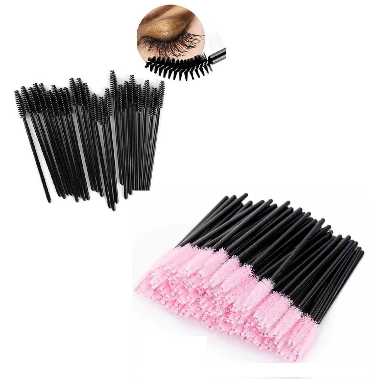 Hannah Kaş/Kirpik Lifting Kalıcı Makyaj Uygulama Fırçaları Pembe/Siyah Renklerde 100 Adet