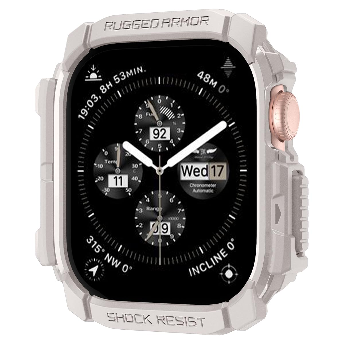 Spigen Apple Watch 42mm Seri 11/10 ile Uyumlu Kılıf Rugged Armor Dune Beige - ACS08587