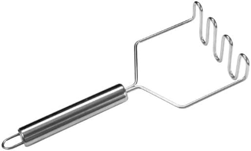 xesha Metal Saplı Paslanmaz Çelik Patates Ezici (Metal Saplı) patates presi, yüksek kaliteli tasarım, oval saplı ve pratik asma halkalı, püre ezici