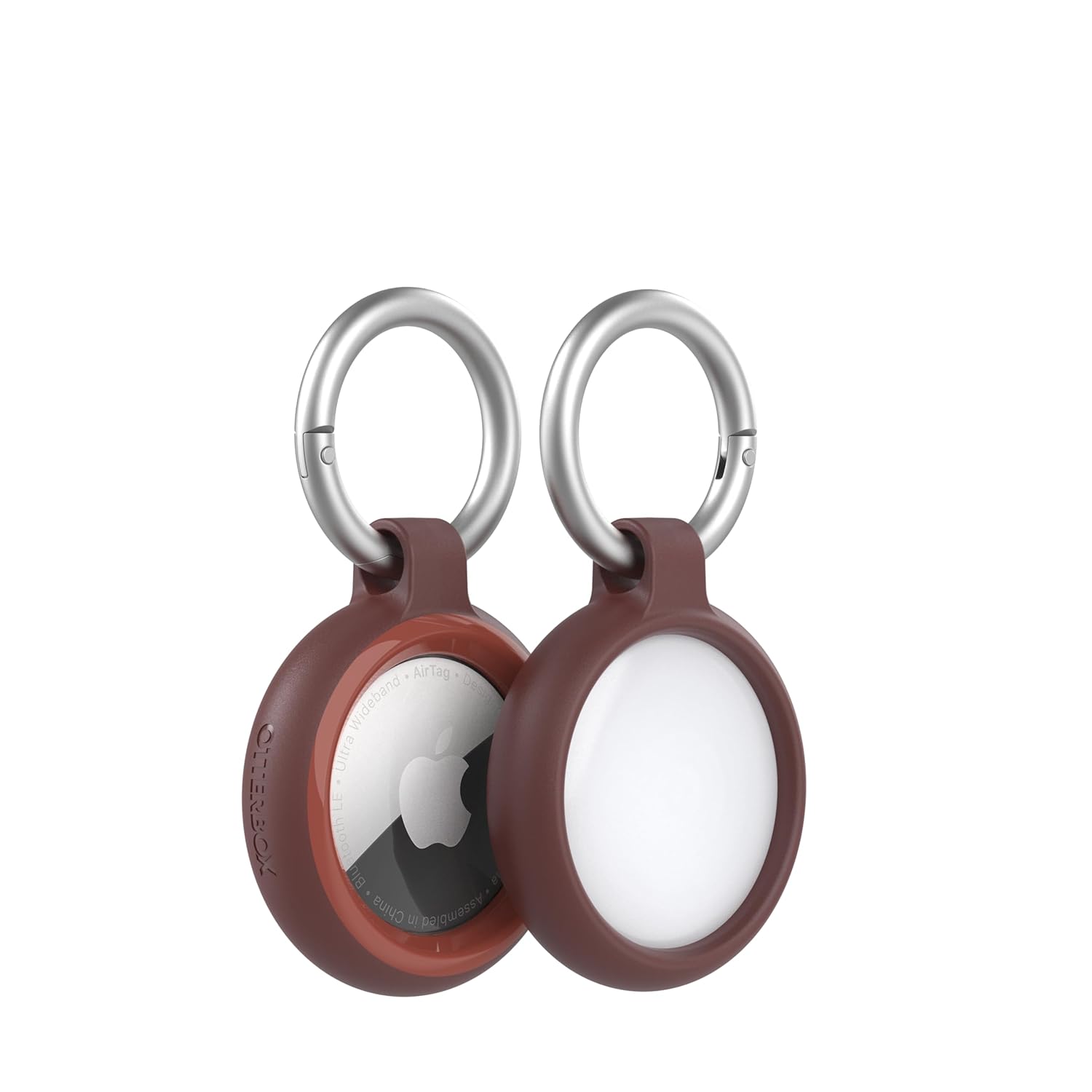 OtterBox Sleek Serisi AirTag için Kılıf, Darbeye ve Düşmeye Karşı Koruyucu, Karabinalı Apple AirTags için İnce Koruyucu Kılıf - Kahverengi