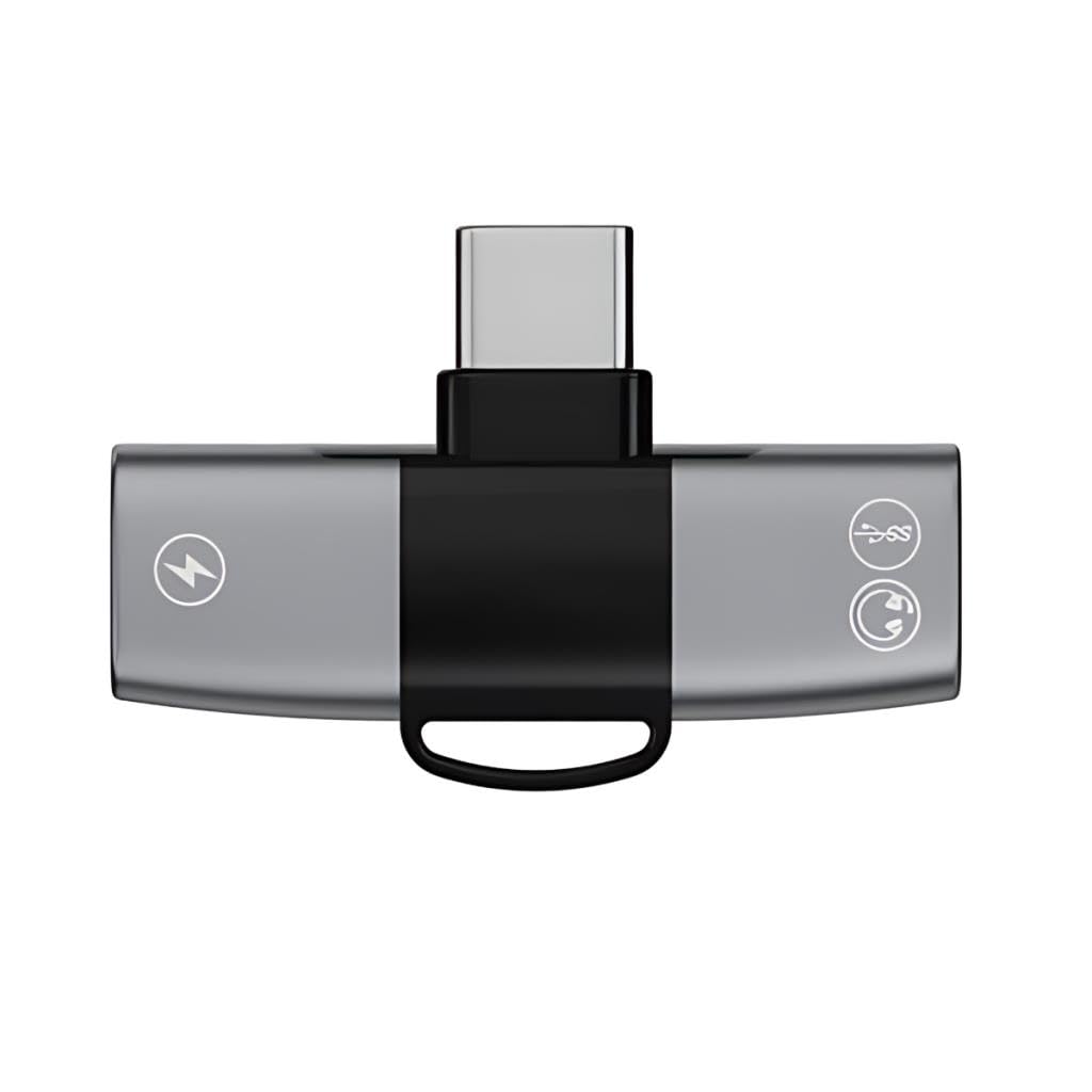 polham mobile Type C to 2x Type C Girişli Şarj ve Kulaklık Çoğaltıcı Adaptörü, 30W Şarj Destekli Çoğaltıcı