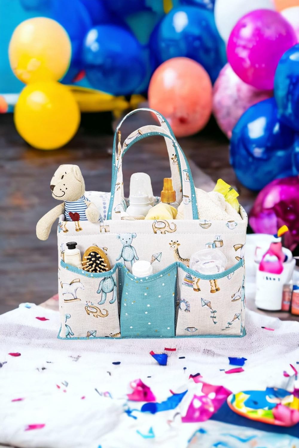 Mayaglory Anne Bebek Bakım Çantası, Bebek Odası Düzenleyici, 30x20x21cm, Mavi Renk