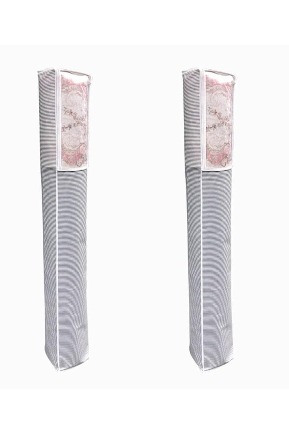 Mayaglory 2 Adet - Pencereli Halı Hurcu - Çizgili Model Halı Saklama & Organizeri - 4 M2