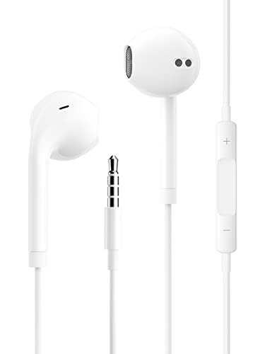 Mikrofonlu ve kablolu kulak içi kulaklık, gürültü azaltma, stereo ses, ses ayarı, net aramalar için evrensel mikrofon ve 3,5 mm kulaklıklı tüm cihazlar