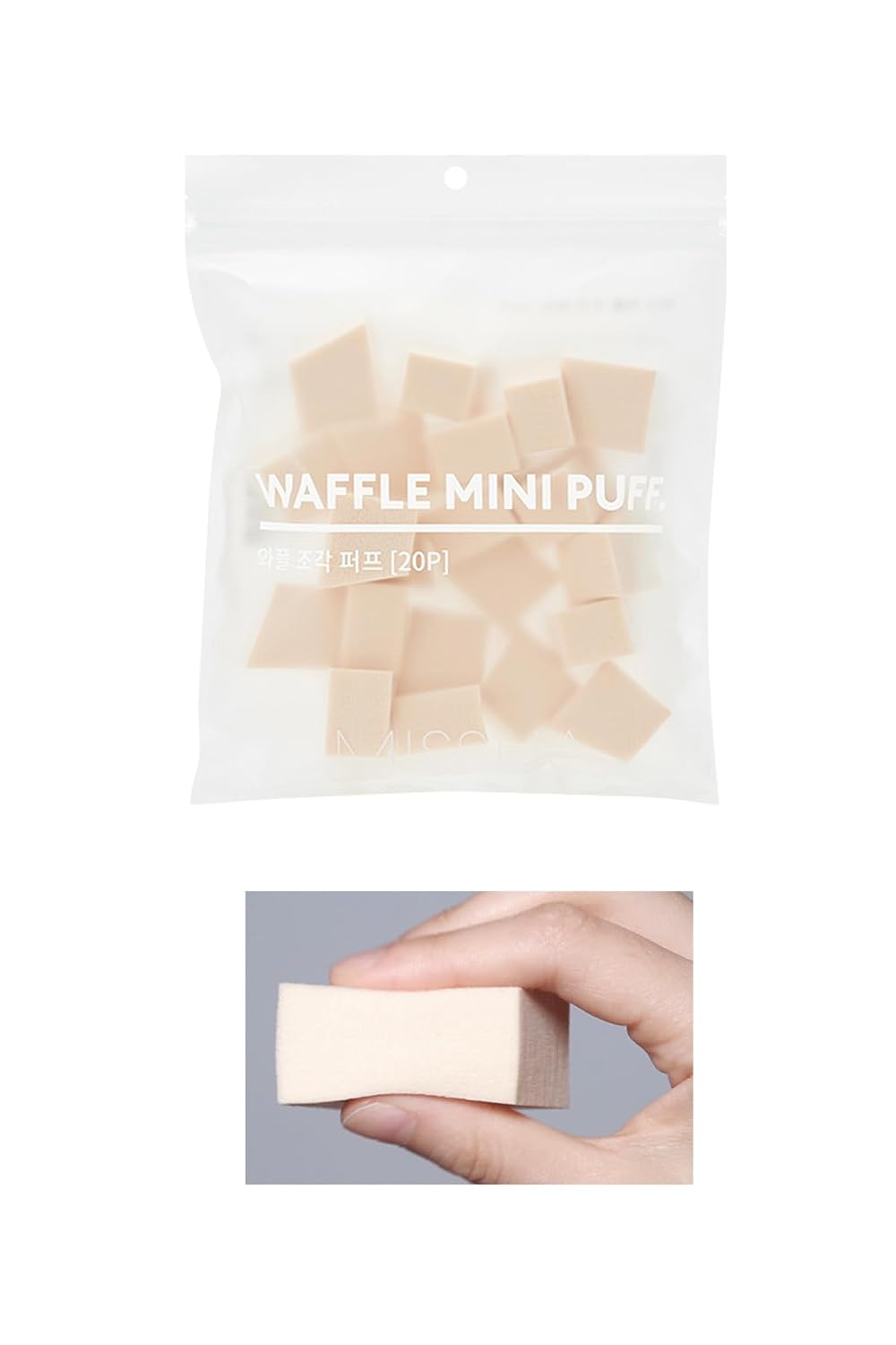 MISSHA Doğal ve Kusursuz Kapatıcılık Sağlayan Makyaj Süngeri-Waffle Mini Puff (20Adet)