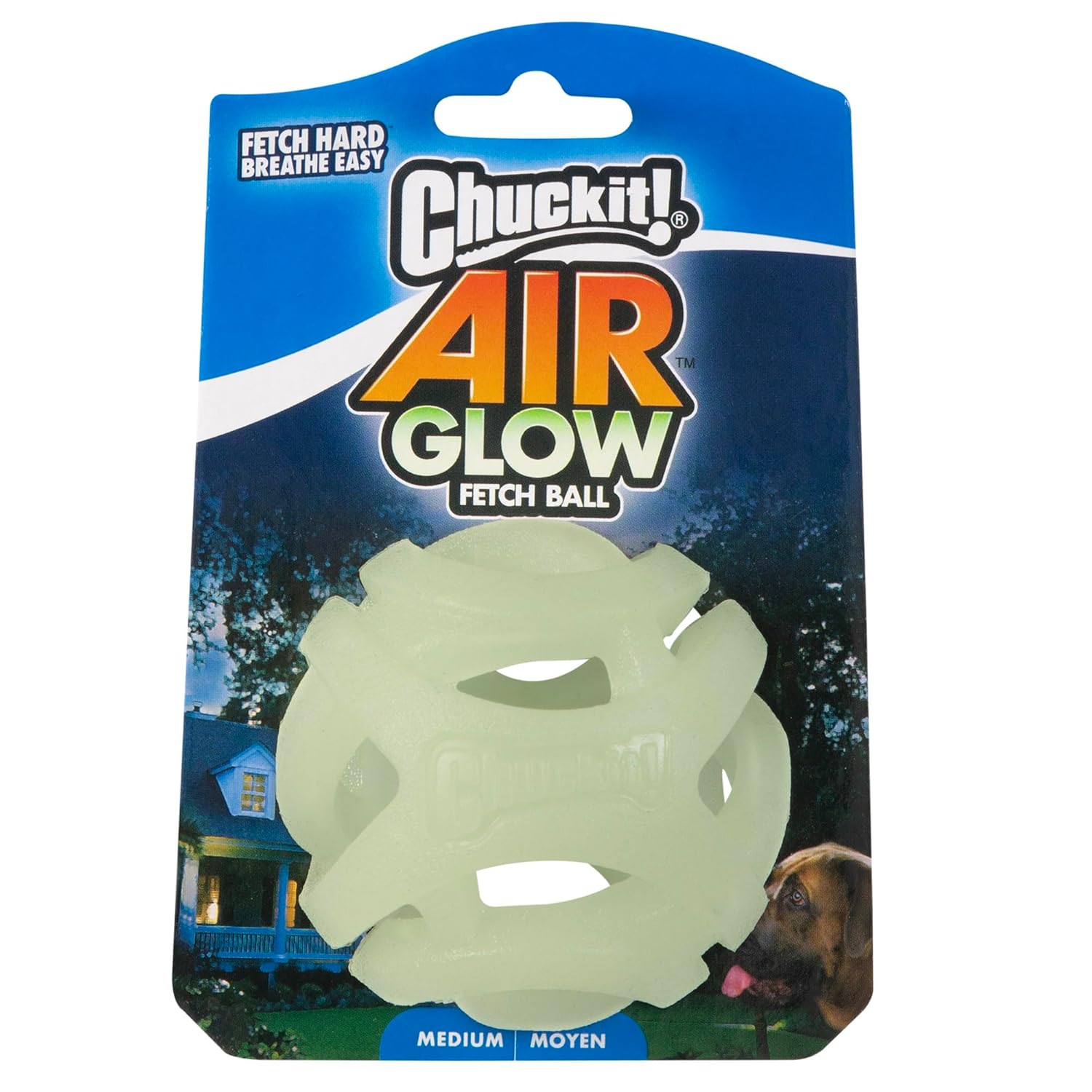 Chuckit! Air Glow Getirme Topu Köpek Oyuncağı, Orta (2,5 İnç), 1 adet, Irklar için 20-60 lb
