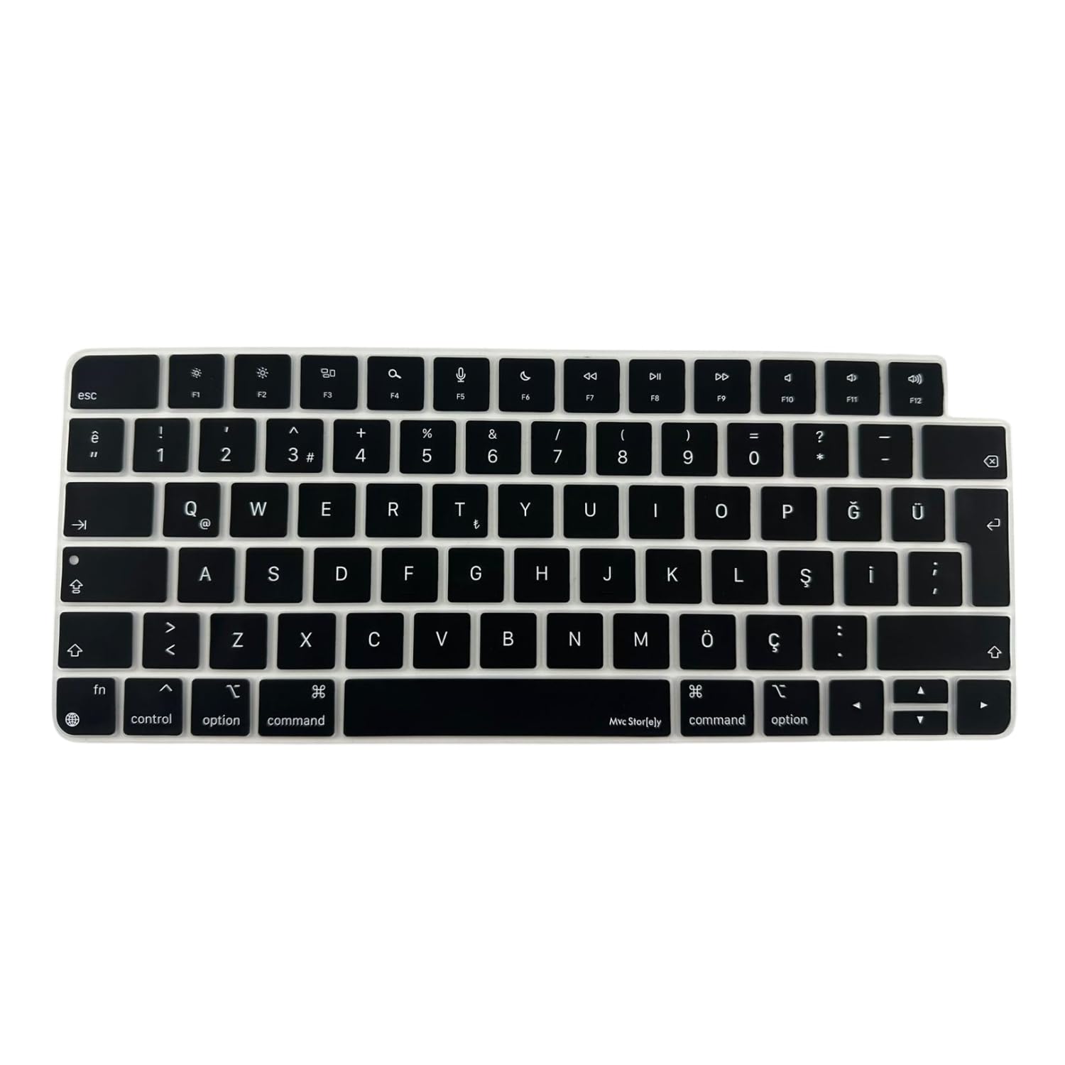 McStorey Magic Keyboard 3 ile Uyumlu Klavye Koruyucu A2449 A2450 A3118 A3203, Touch ID uyumlu, Silikon 0.3 mm Ultra İnce, Yıkanabilir, Toz-Sıvı Koruma, Sessiz Yazım Siyah
