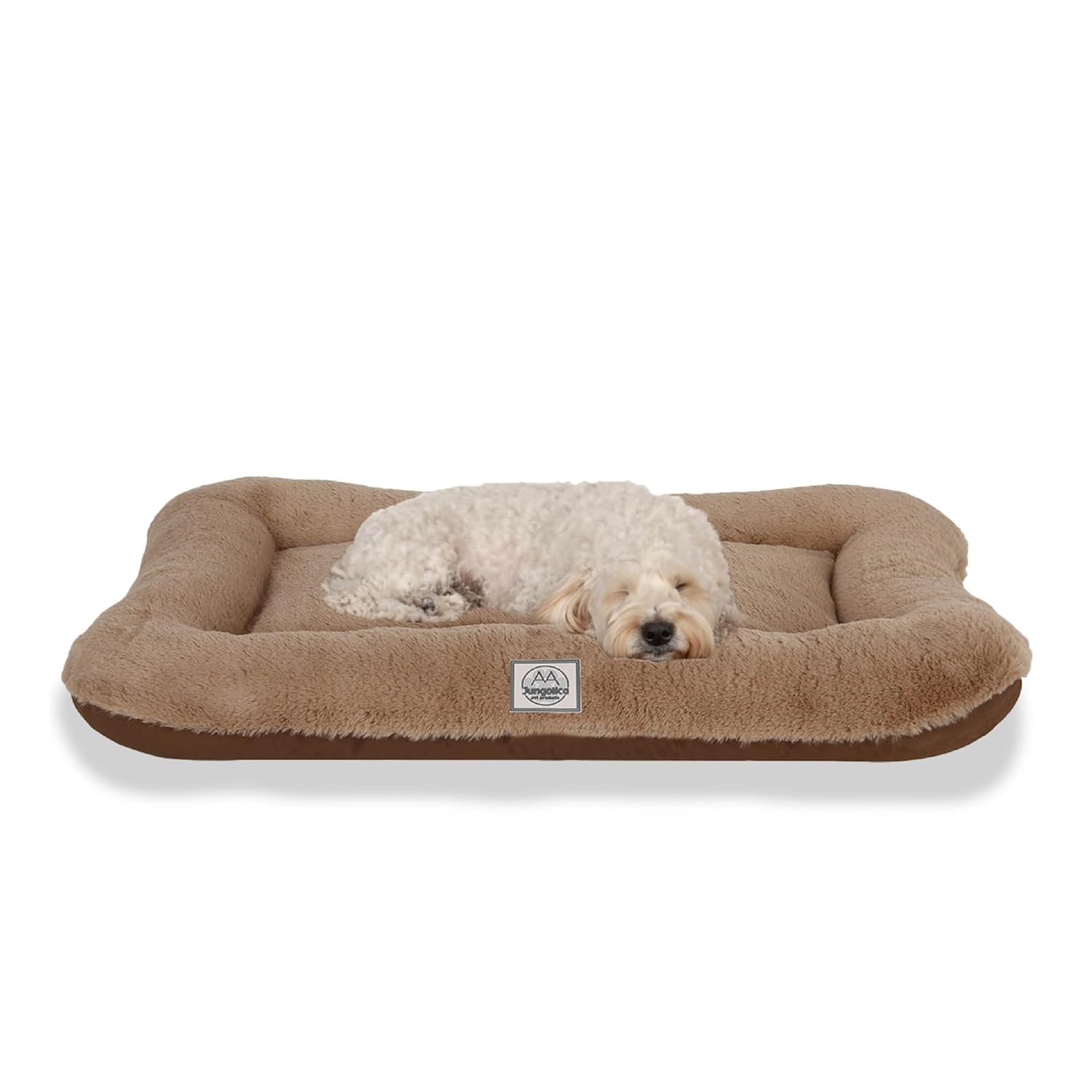 Jungolica Sally Kedi ve Köpek Yatağı Vizon Kahve Küçük 55x75 cm,%100 Su Geçirmez Alezli, Çift Taraflı Dört Mevsim, Çıkarılabilir Yıkanabilir Minder, Konforlu Pet Yatağı