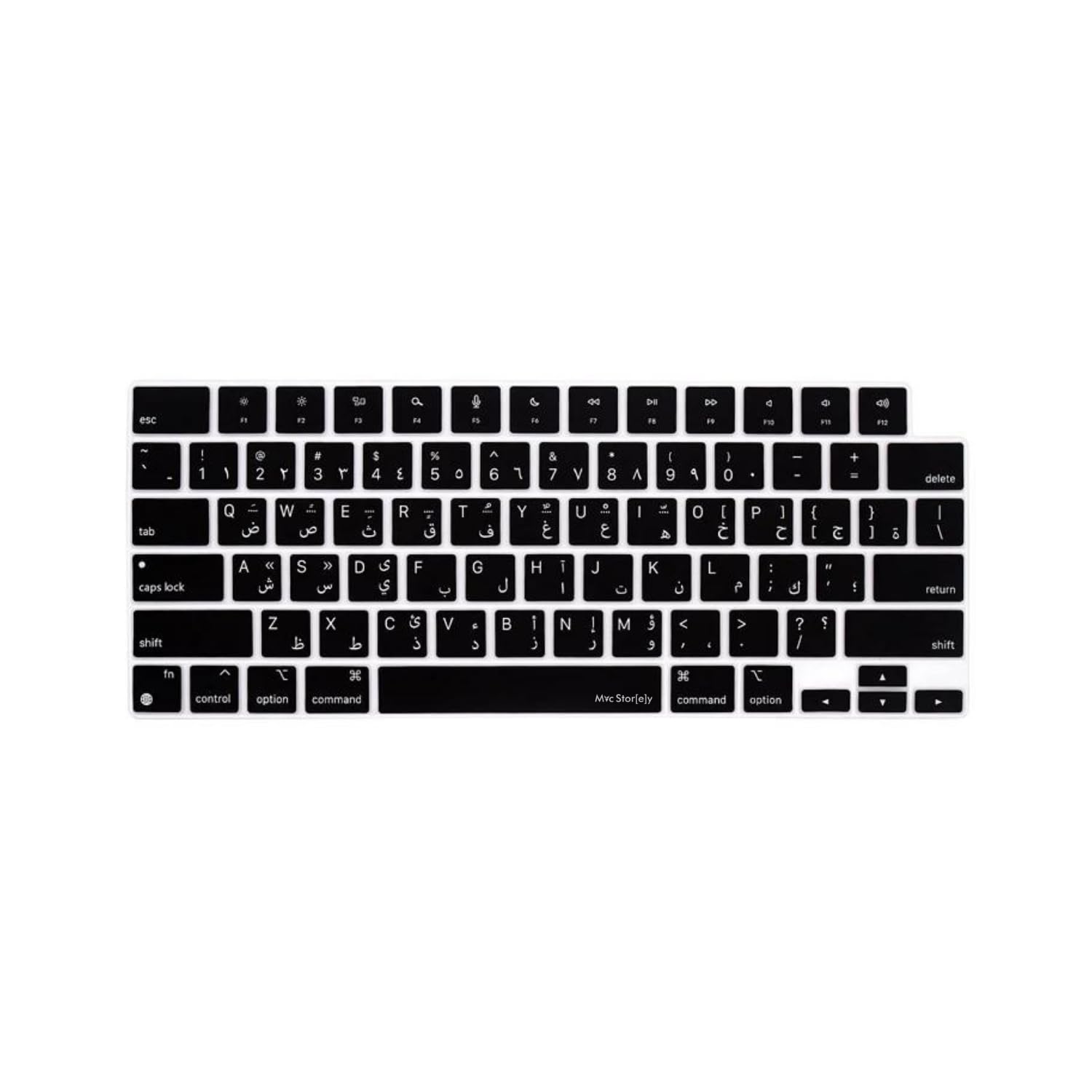 McStorey MacBook Arapça Klavye Koruyucu US Amerikan Enter M1-M5 | A2681 A3113 A3240 A3449 A2941 A3241 A2442 A2779 A2992 A2485 A2991 | Arabic Keyboard Cover Siyah