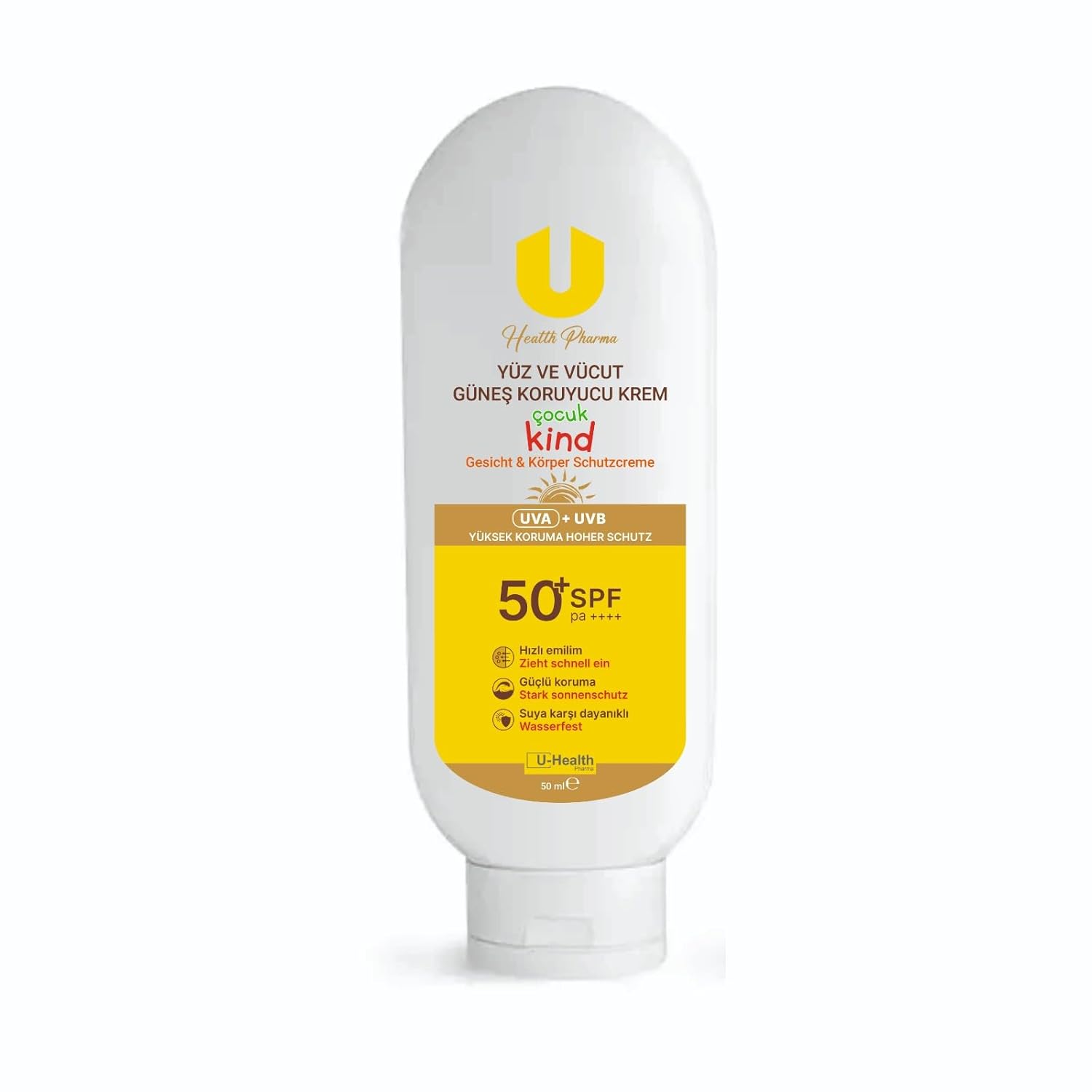 U HEALTH GÜNEŞ KREMİ 50 SPF KİDS 50ML