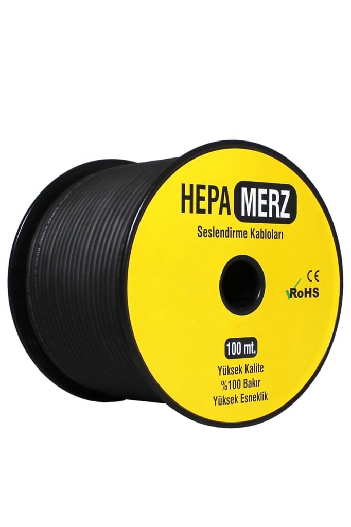 Hepa Merz EK-103 Mono Mikrofon Kablosu 1x0.22 mm 100 Mt.%100 Bakır (İNCE SLİM KABLO)