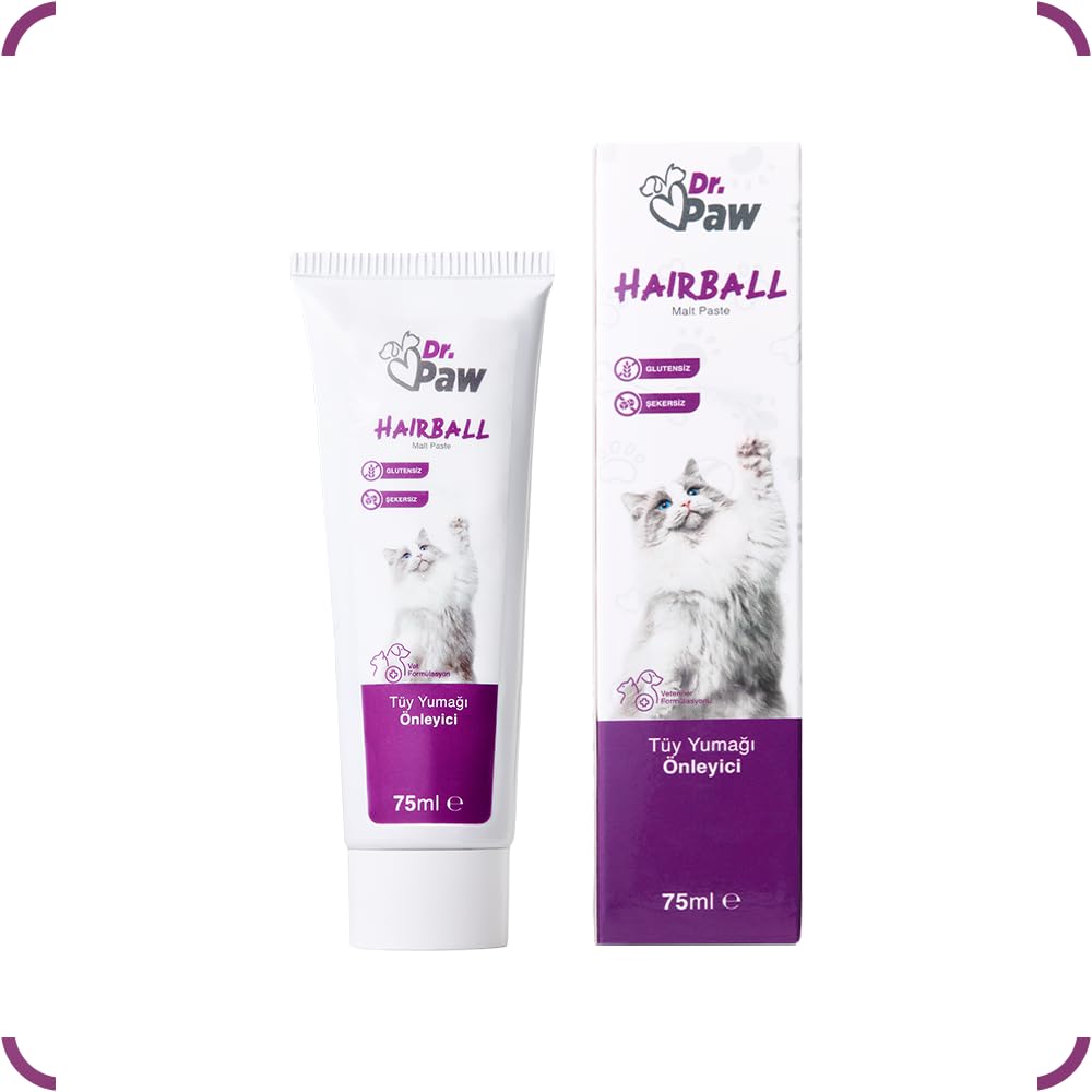 Dr. Paw - Hairball Malte Paste: Tüy Yumağı Engelleyici Kediler için Glütensiz ve Şekersiz Malt Paste (100 gr)
