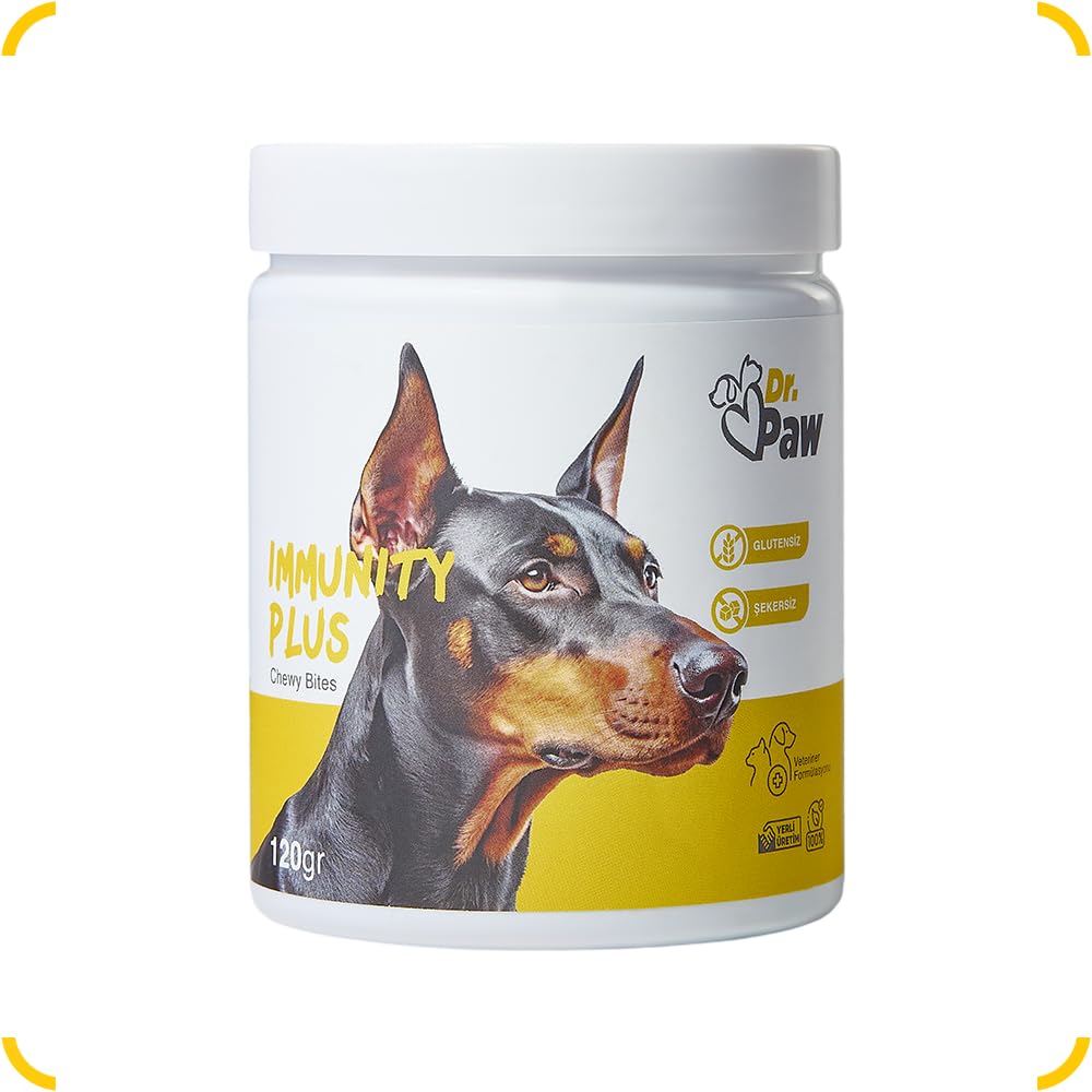 Dr. Paw - Immunity Plus Büyük Irk Köpekler için Zindelik ve Organ Sağlığı Destekleyici Çiğnenebilir Tablet (60 adet, 120 gr)