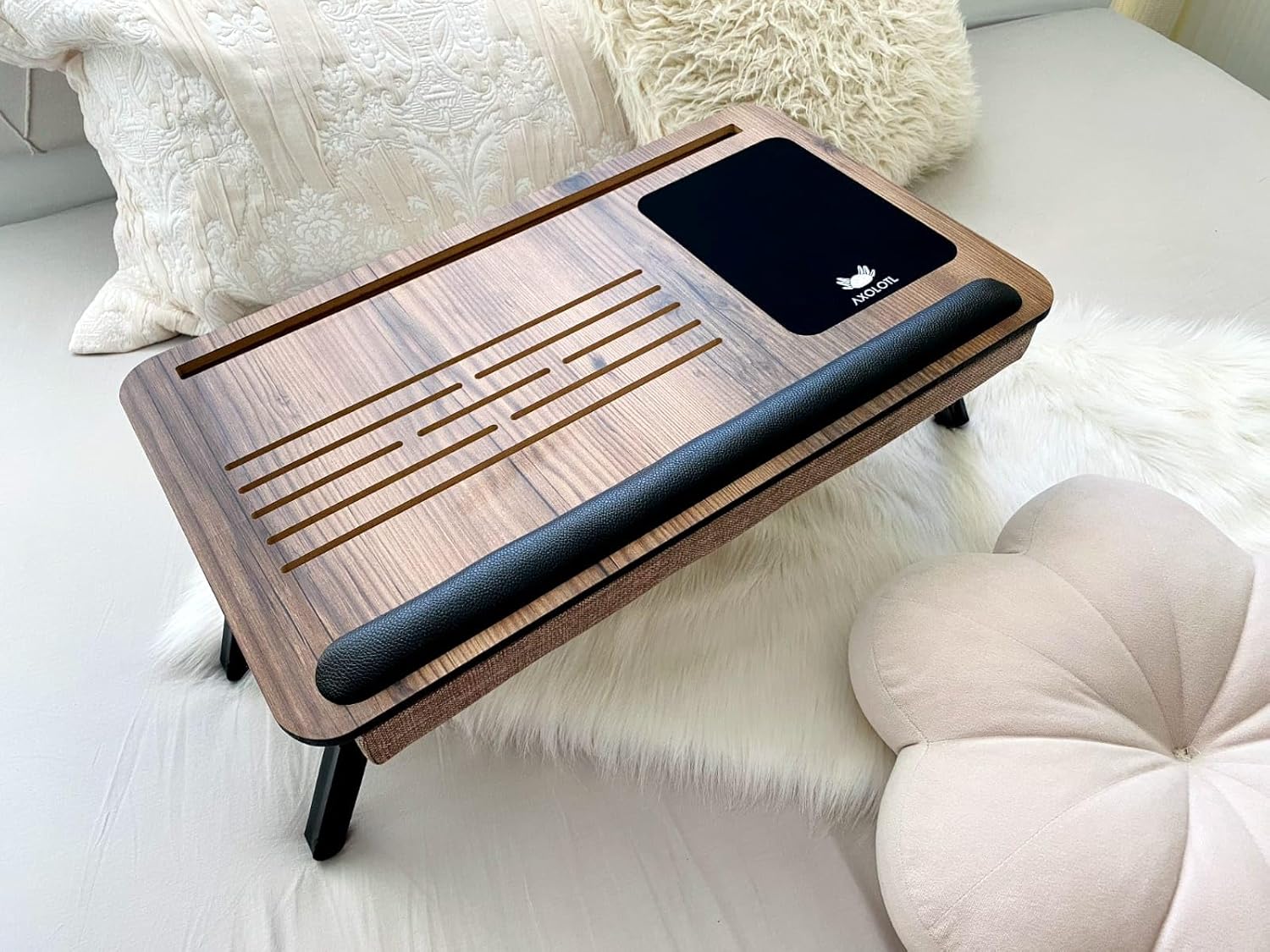 Axolotl Supply Plus lidya Telefon Tablet Bölmeli Katlanır Ayaklı Minderli Laptop Sehpası Bilgisayar Çalışma Masası