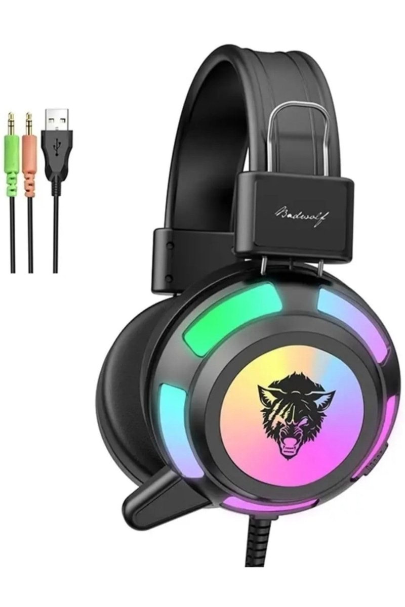 JUNGLEE (148) Rgb Led Işıklı Oyuncu Kulaklığı Profesyonel Gaming Headset Mikrofonlu Oyun Kulaklık V8 ile uyumlu